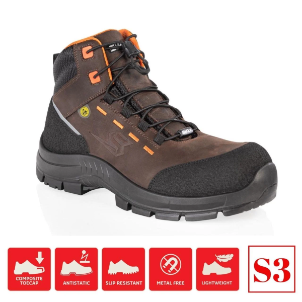 Swolx Combo XL950 S3 ESD Kompozit Burun Kevlar Ara Tabanlı İş Botu