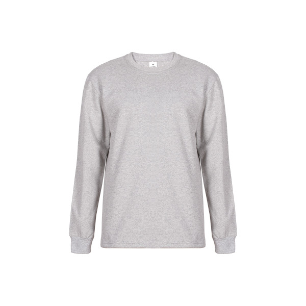 İki İplik Gri Sıfır Yaka Sweatshirt