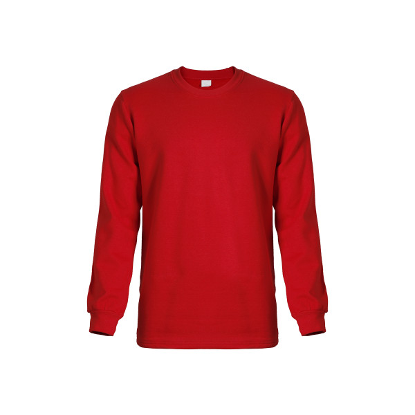 İki İplik Kırmızı Sıfır Yaka Sweatshirt