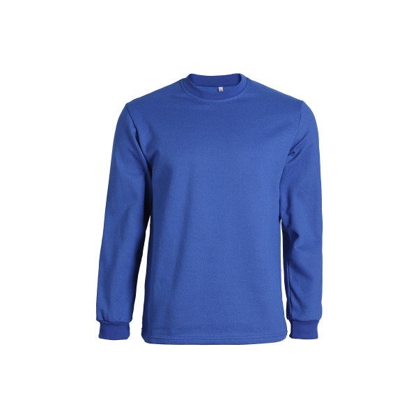 İki İplik Saks Mavi Sıfır Yaka Sweatshirt