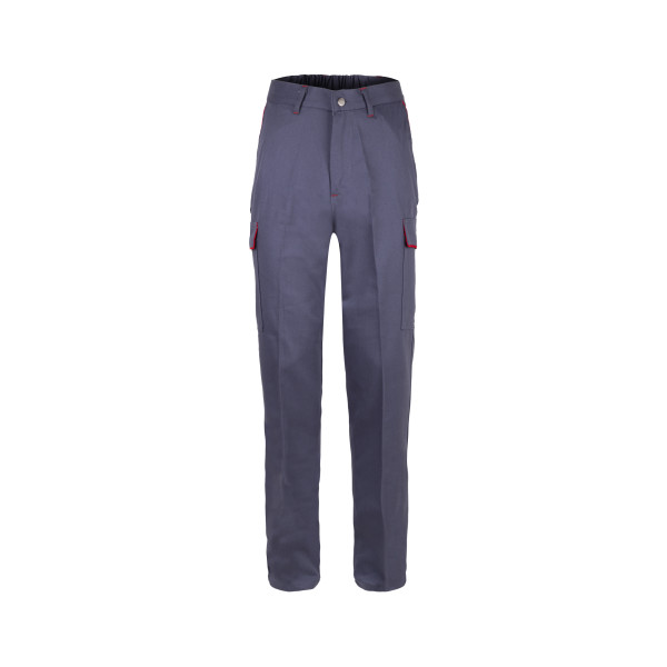 Stil İş Pantolonu Gri-Kırmızı