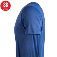 Blue short-sleeve T-shirt shown from the side with a red 3B STOK watermark in the top-left corner.