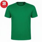 Solid green short-sleeve crew-neck T-shirt on a white background, front view.