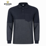 POLO YAKA YARIM KOT TAKVİYELİ UZUN KOLLU TİŞÖRT