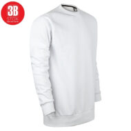3B 3 İPLİK SIFIR YAKA PREMIUM ŞARDONSUZ SWEAT BEYAZ - Görsel 2