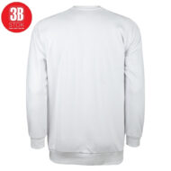 3B 3 İPLİK SIFIR YAKA PREMIUM ŞARDONSUZ SWEAT BEYAZ - Görsel 3