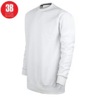 3B 3 İPLİK SIFIR YAKA PREMIUM ŞARDONSUZ SWEAT BEYAZ - Görsel 4