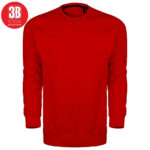 3B 3 İPLİK SIFIR YAKA PREMIUM ŞARDONSUZ SWEAT KIRMIZI