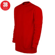 3B 3 İPLİK SIFIR YAKA PREMIUM ŞARDONSUZ SWEAT KIRMIZI - Görsel 4