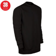 3B 3 İPLİK SIFIR YAKA PREMIUM ŞARDONSUZ SWEAT SİYAH - Görsel 2
