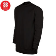 3B 3 İPLİK SIFIR YAKA PREMIUM ŞARDONSUZ SWEAT SİYAH - Görsel 4