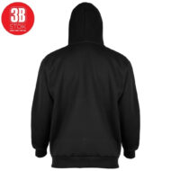 3B KAPÜŞONLU SWEAT PENYE ŞARDONLU ÜÇ İPLİK SİYAH - Görsel 2