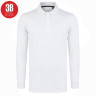 POLO YAKA UZUN KOLLU PAMUK PİKE (LYCRA PENYE) BEYAZ 3B - Görsel 3