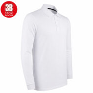 POLO YAKA UZUN KOLLU PAMUK PİKE (LYCRA PENYE) BEYAZ 3B