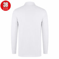 POLO YAKA UZUN KOLLU PAMUK PİKE (LYCRA PENYE) BEYAZ 3B - Görsel 2