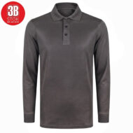 POLO YAKA UZUN KOLLU PAMUK PİKE (LYCRA PENYE) FÜME 3B - Görsel 2