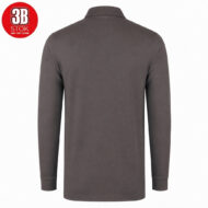 POLO YAKA UZUN KOLLU PAMUK PİKE (LYCRA PENYE) FÜME 3B - Görsel 3