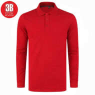 POLO YAKA UZUN KOLLU PAMUK PİKE (LYCRA PENYE) KIRMIZI 3B - Görsel 2