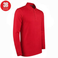 POLO YAKA UZUN KOLLU PAMUK PİKE (LYCRA PENYE) KIRMIZI 3B
