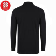 POLO YAKA UZUN KOLLU PAMUK PİKE (LYCRA PENYE) SİYAH 3B - Görsel 2