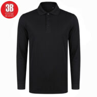 POLO YAKA UZUN KOLLU PAMUK PİKE (LYCRA PENYE) SİYAH 3B - Görsel 3