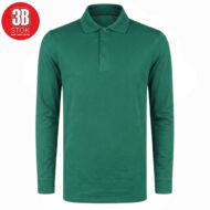 POLO YAKA UZUN KOLLU PAMUK PİKE (LYCRA PENYE) YEŞİL 3B - Görsel 2