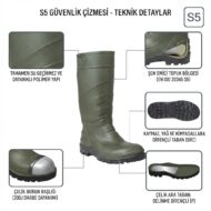 S5 ARISAN PVC ÇELİK BURUN ÇİZME - Görsel 2
