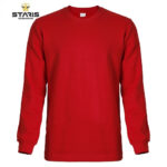 BASIC İKİ İPLİK BİSİKLET YAKA KIRMIZI SWEATSHİRT