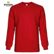 BASIC İKİ İPLİK BİSİKLET YAKA KIRMIZI SWEATSHİRT