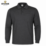 BASIC İKİ İPLİK POLO YAKA SWEATSHİRT FÜME