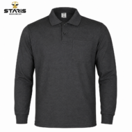 BASIC İKİ İPLİK POLO YAKA SWEATSHİRT FÜME