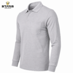 POLO YAKA SWEATSHİRT GRİ ÜÇ İPLİK