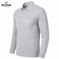 BASIC İKİ İPLİK POLO YAKA SWEATSHİRT GRİ - Görsel 3