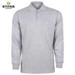BASIC İKİ İPLİK POLO YAKA SWEATSHİRT GRİ