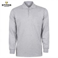BASIC İKİ İPLİK POLO YAKA SWEATSHİRT GRİ
