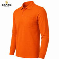 BASIC İKİ İPLİK POLO YAKA SWEATSHİRT TURUNCU