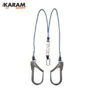 KA231 BA ÇİFT KOLLU STATİK HALATLI LANYARD BÜYÜK ALÜMİNYUM KANCALI