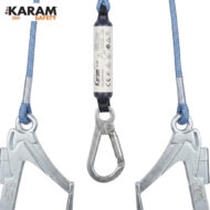 KA231 BA ÇİFT KOLLU STATİK HALATLI LANYARD BÜYÜK ALÜMİNYUM KANCALI - Görsel 2