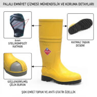 PALALI ÇELİK BURUN TABAN EMNİYET ÇİZMESİ - Görsel 2