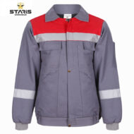 TEKNİK MODEL KIŞLIK İŞ TAKIMI GRİ-KIRMIZI MONT + PANTOLON - Görsel 2