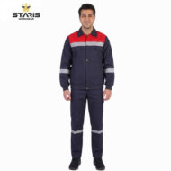 TEKNİK MODEL KIŞLIK İŞ TAKIMI LACİVERT-KIRMIZI MONT + PANTOLON