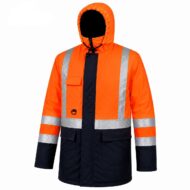 STARİŞ BONDİ KIŞLIK KAPÜŞONLU PARKA TURUNCU LACİVERT