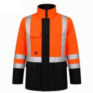STARİŞ BONDİ KIŞLIK KAPÜŞONLU PARKA TURUNCU LACİVERT - Görsel 2